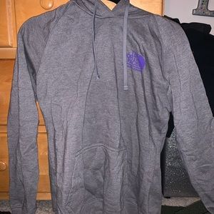 North Face grey hoodie w pink and purple details